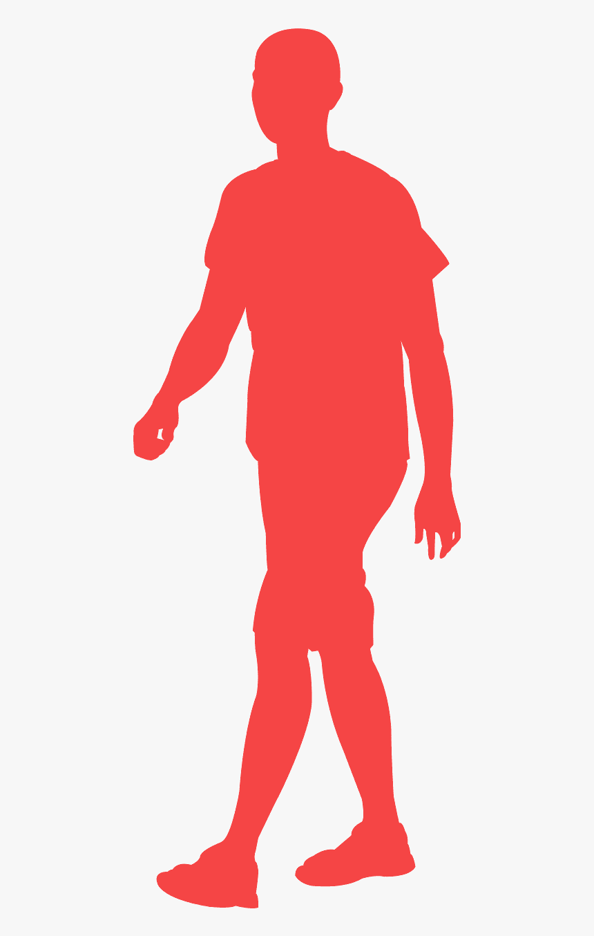 Red Man Walking Silhouettes, HD Png Download