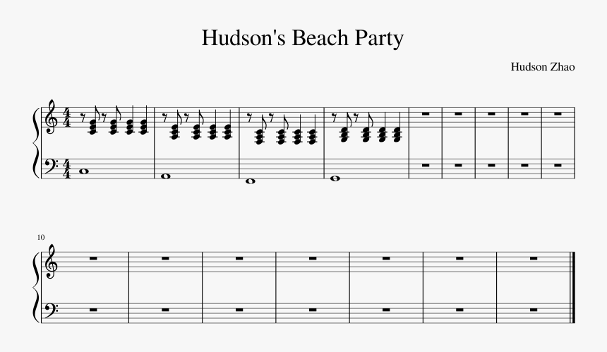 Hudson S Beach Party Sheet Music Composed By Hudson - Cara Sposa, HD Png Download