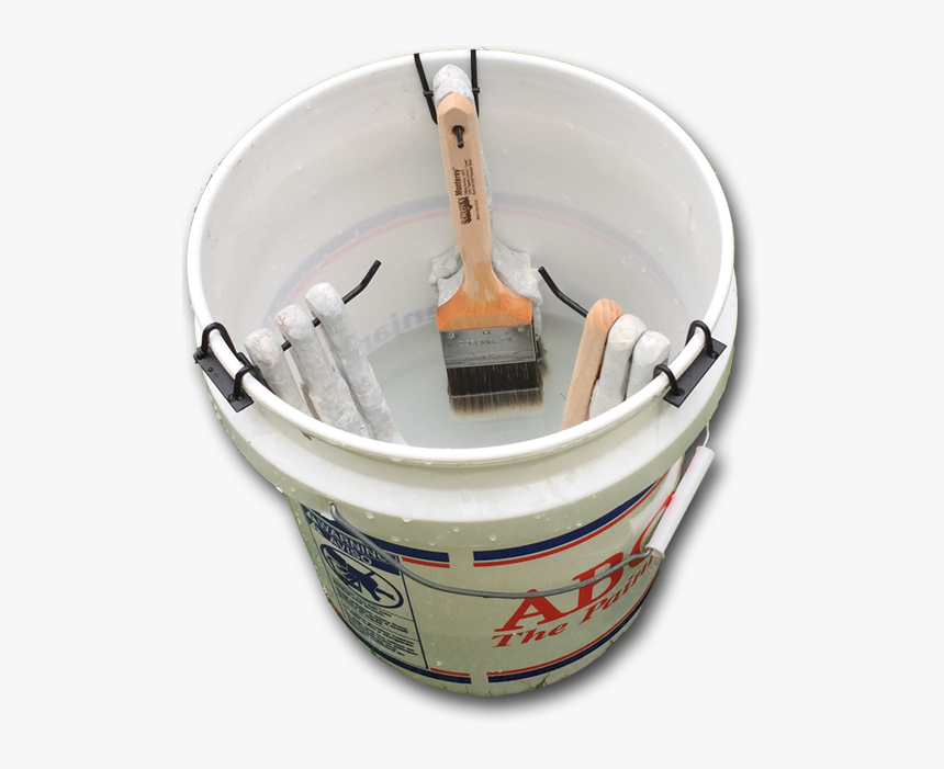 Bucket Holding Paintbrush Water Hangers - Networking Cables, HD Png Download