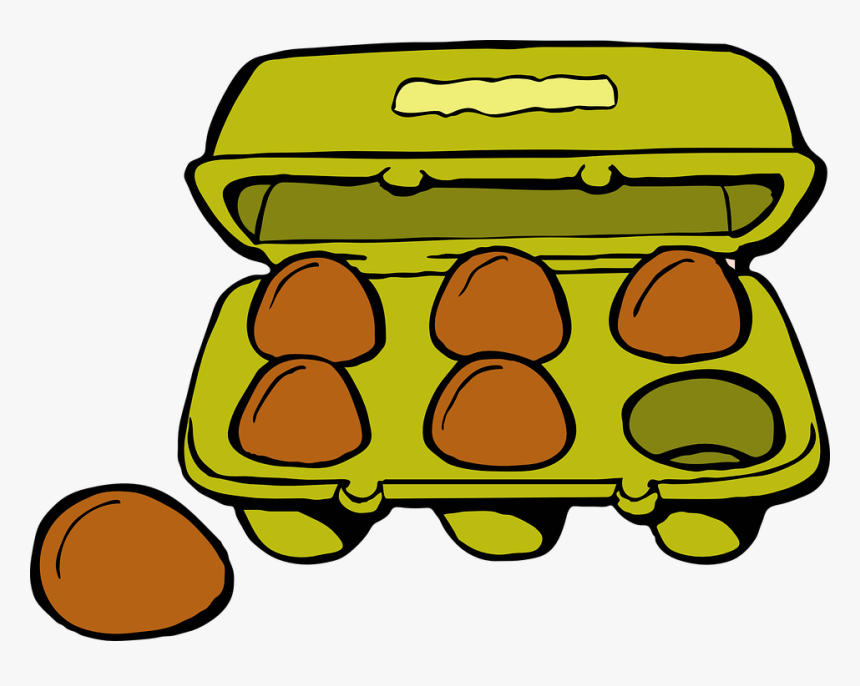 Eggs, Carton, Gold, Brown, Food, Breakfast, Box, Shells - Clip Art Carton Of Eggs, HD Png Download