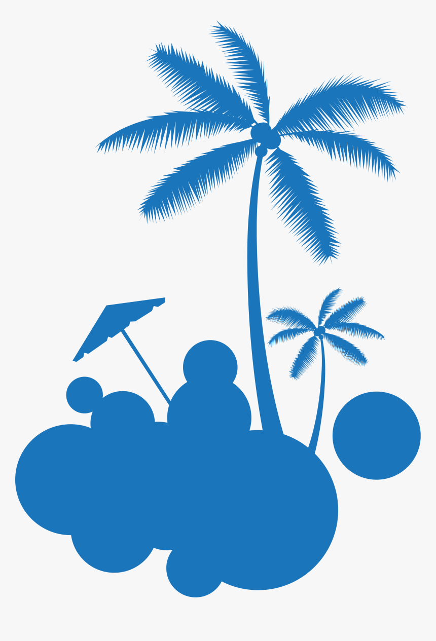 Blue Coconut Tree Little Euclidean Vector Fresh Clipart, HD Png Download