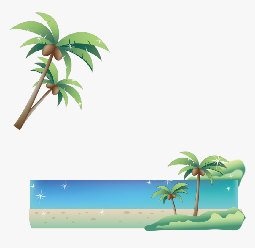 Transparent Coconut Tree Vector Png - Graphic Poster Palm Trees, Png Download