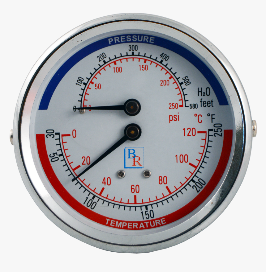Tridicator Boiler Temperature And H2o Gauge, HD Png Download