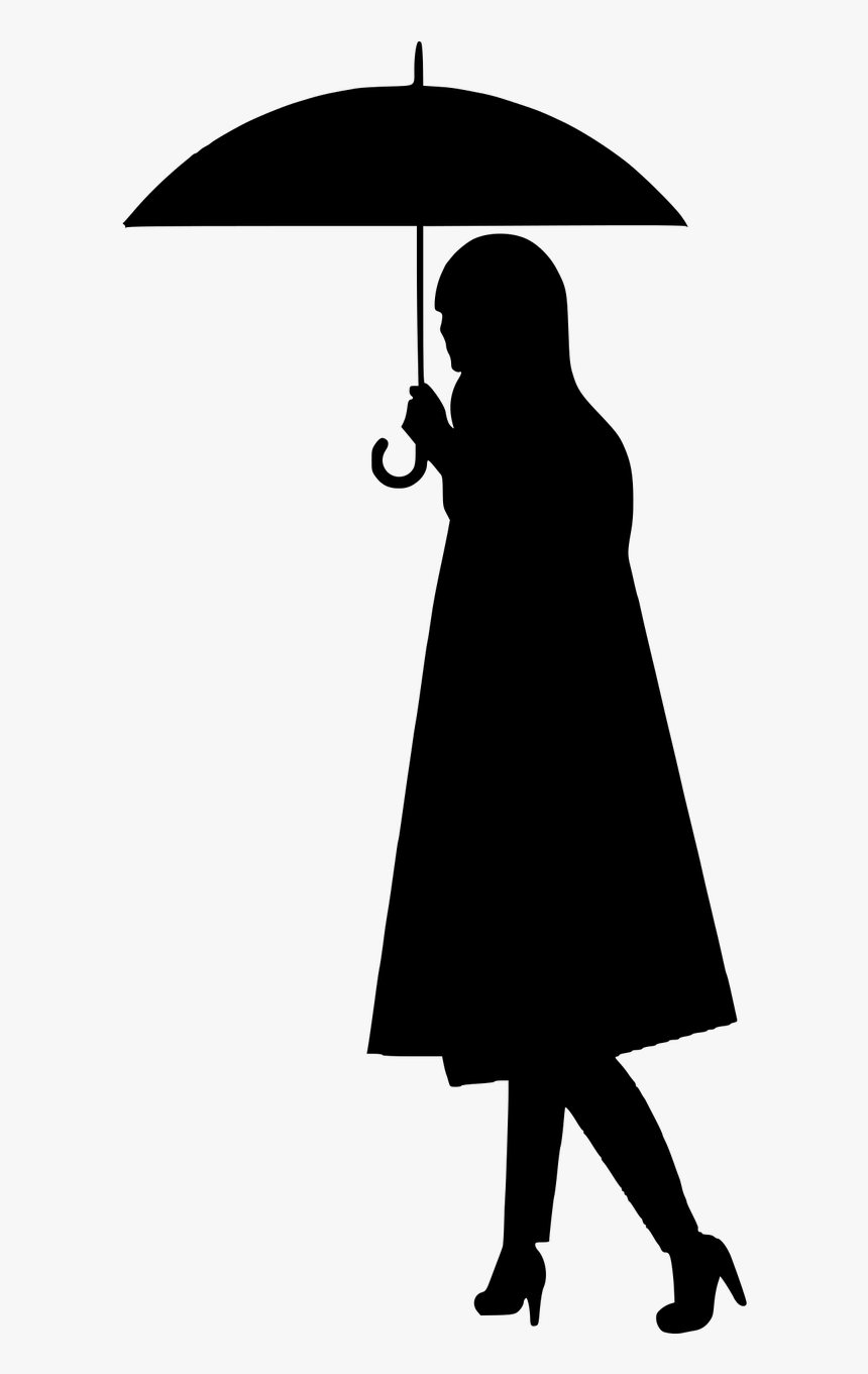 Silueta De Payaso Con Sombrilla Clipart , Png Download - Woman With Umbrella Silhouette, Transparent Png