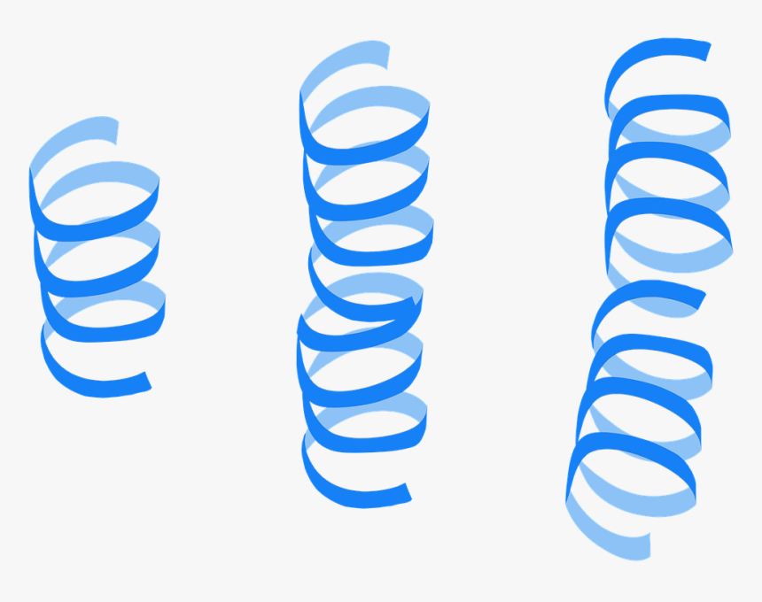 Serpentinas Azules - Blue Streamers Transparent Background, HD Png Download