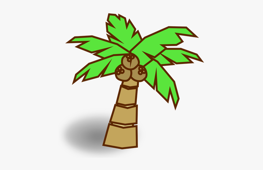 Coconut Tree Symbol - Coconut Tree Cartoon, HD Png Download
