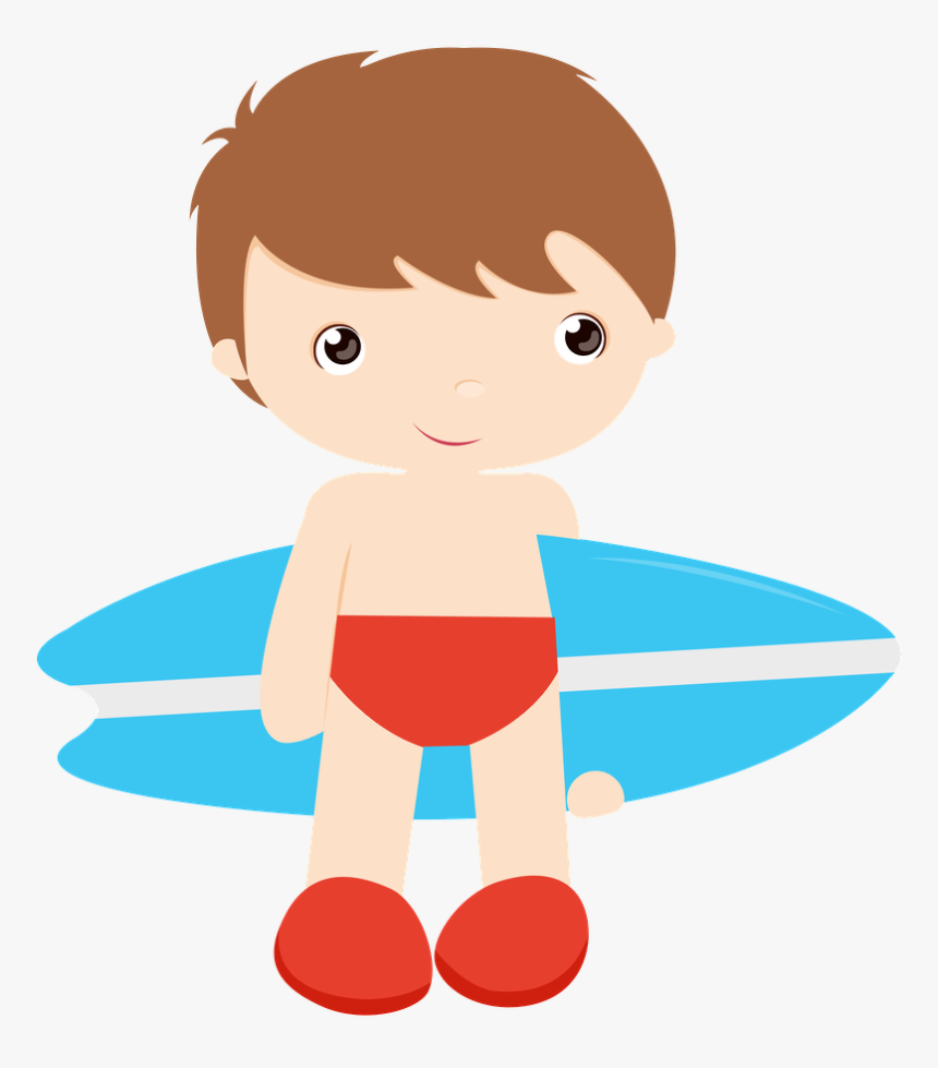 Drawing Party Beach - Desenho Menino Surfando Png, Transparent Png