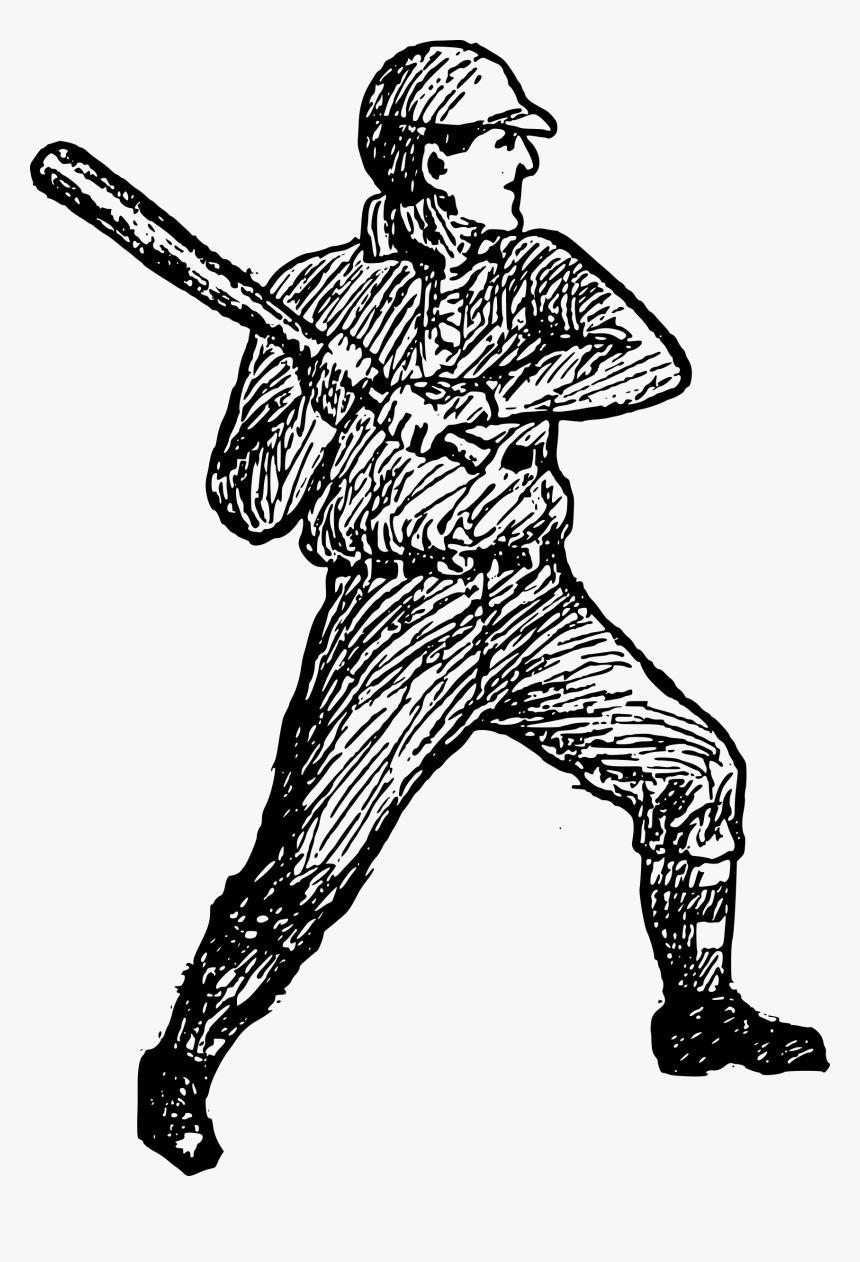 Baseball Batter - Estadio De Beisbol Dibujar Blanco Y Negro Png, Transparent Png