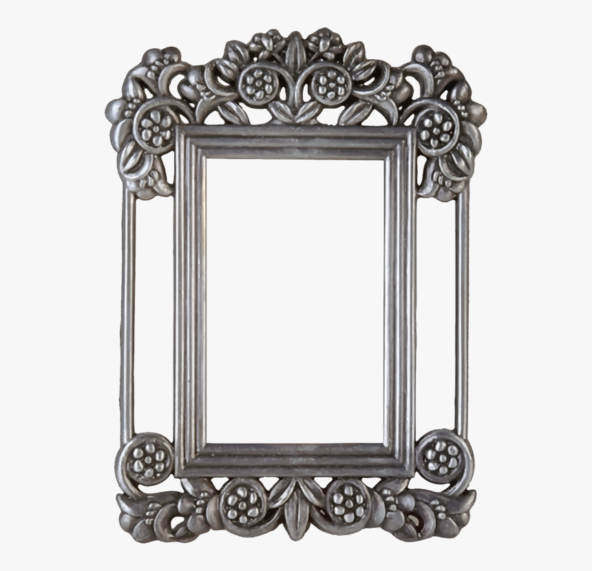 Picture Frame,silver,mirror - Golden Photo Frame Png, Transparent Png