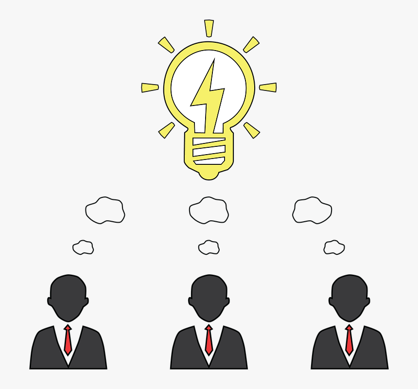 Silueta De Tres Hombres Con Un Dibujo Encima De Ellos - Emprendedores Blanco Y Negro, HD Png Download