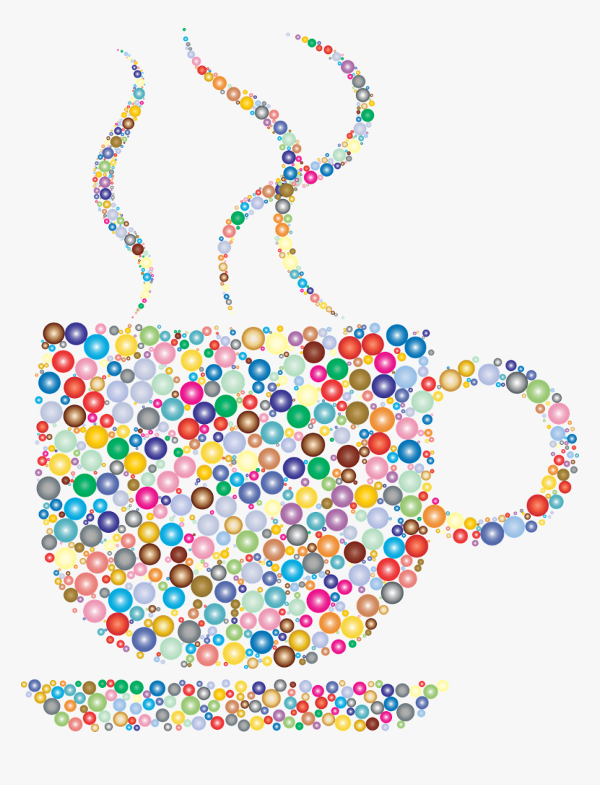 Colorful Coffee Cup With Coffee, HD Png Download
