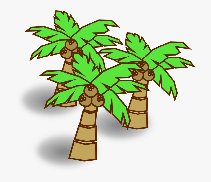 Coconut Tree Map Cartoon, HD Png Download