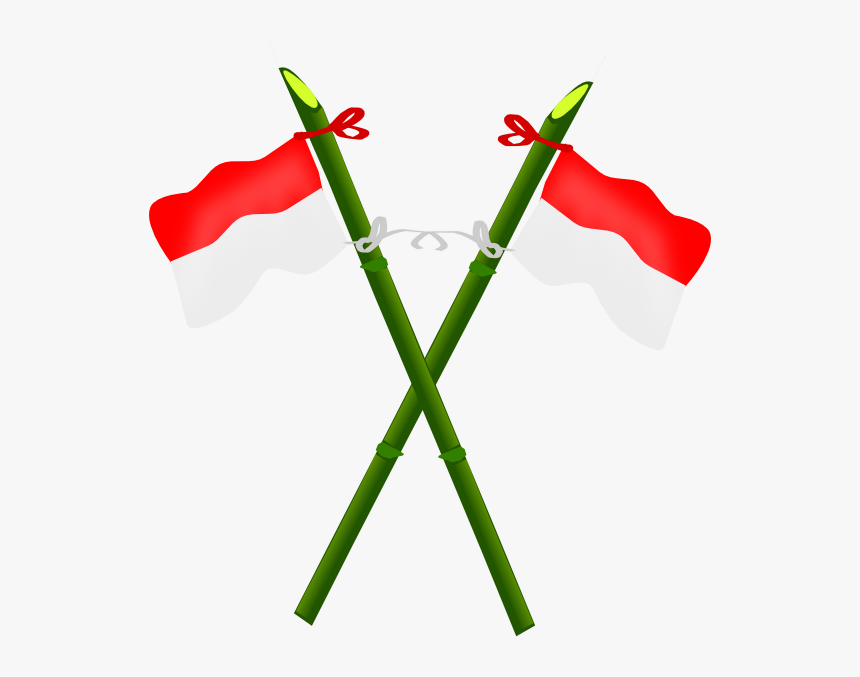 Bamboo And Indonesian Flag-2 Svg Clip Arts - Indonesian Flag Clip Art, HD Png Download