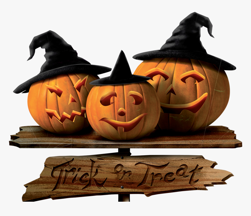 Picture Halloween Sign Trick Trick Or Treating Costume - Halloween Pumpkin Transparent Background, HD Png Download