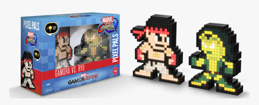 Pixel Pals Marvel Vs Capcom Gamora Ryu Collector Figure - Mvc Pixel Pals, HD Png Download
