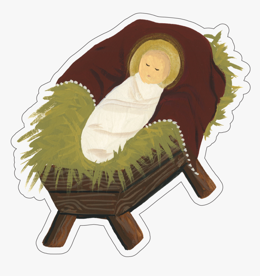 Jesus In A Manger Print & Cut File - Illustration, HD Png Download