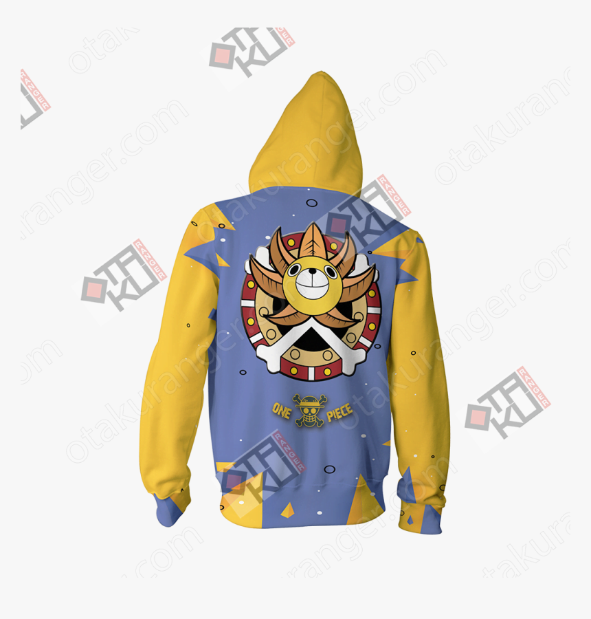 Thousand Sunny Zip Up Hoodie Jacket - Cartoon, HD Png Download