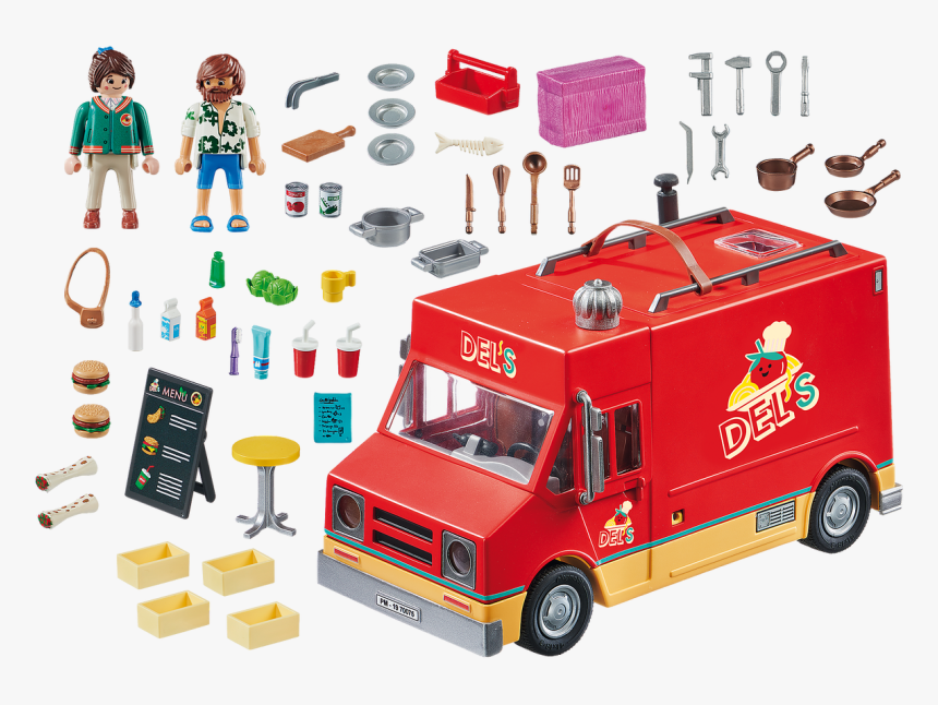 Playmobil The Movie Del S Food Truck Plm70075 - Playmobil Del's Food Truck, HD Png Download