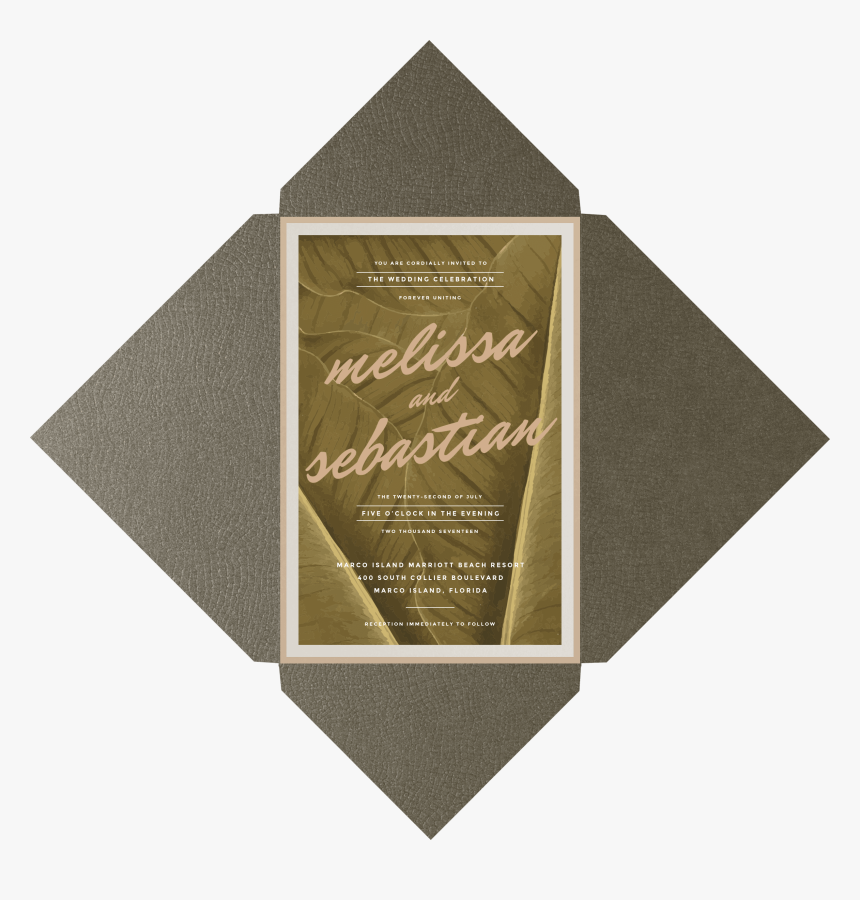 Jungle Palm Wedding Invitation - Masquerade Ball, HD Png Download