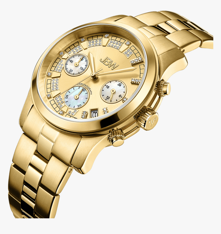 Jbw Alessandra Jb 6217 E Gold Gold Diamond Watch Angle - Analog Watch, HD Png Download