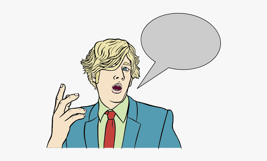 Blond Man With Speech Bubble - Cartoon With Speech Bubble, HD Png Download
