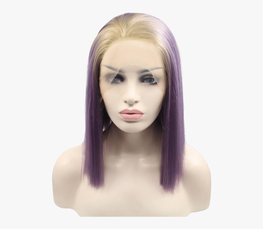 Blonde To Purple Ombré Short Lace Front Wig - Lace Wig, HD Png Download