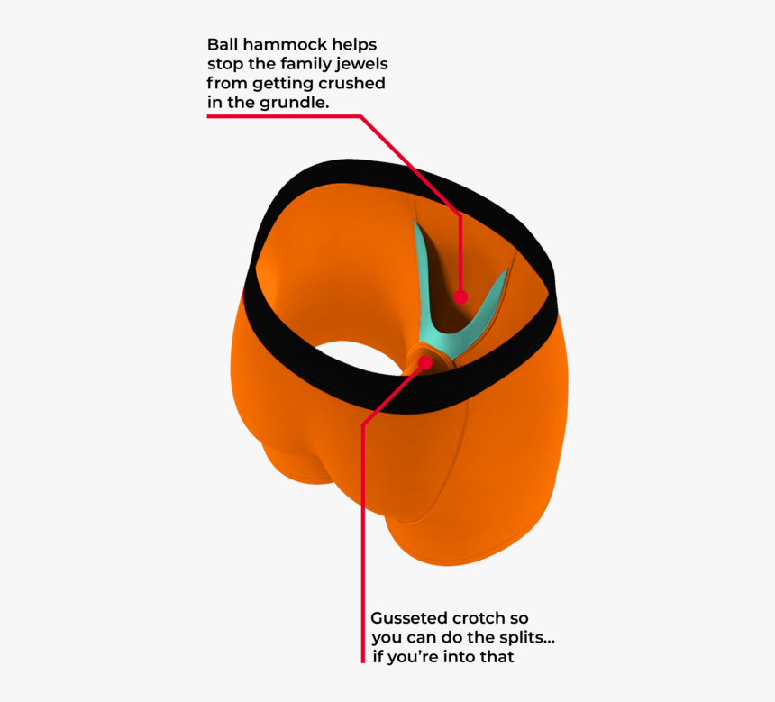 Bright Orange Ball Hammock Boxers 
 Itemprop Image - Ball Hammock Boxers, HD Png Download