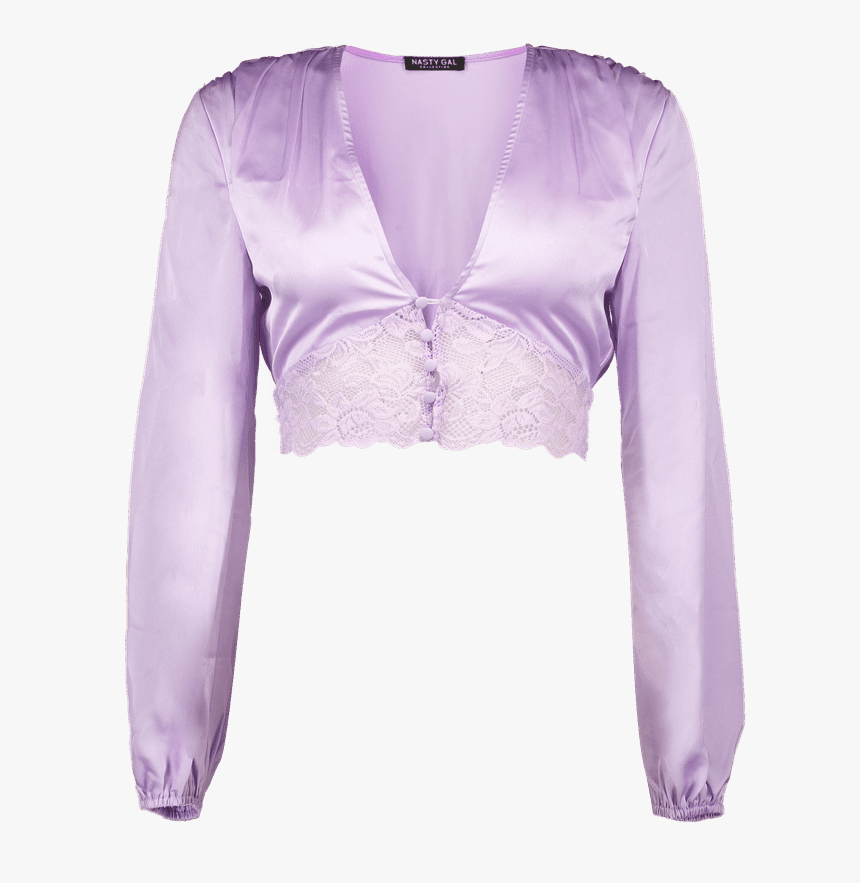 Lace Meet Up Cropped Satin Top - Satin, HD Png Download