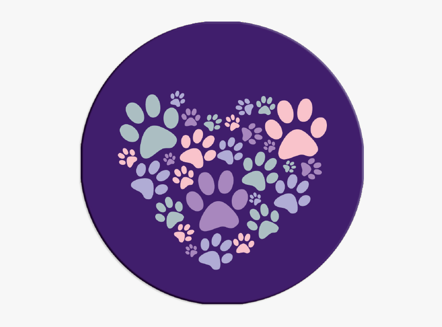 Heart With Paws 
 Class - Circle, HD Png Download