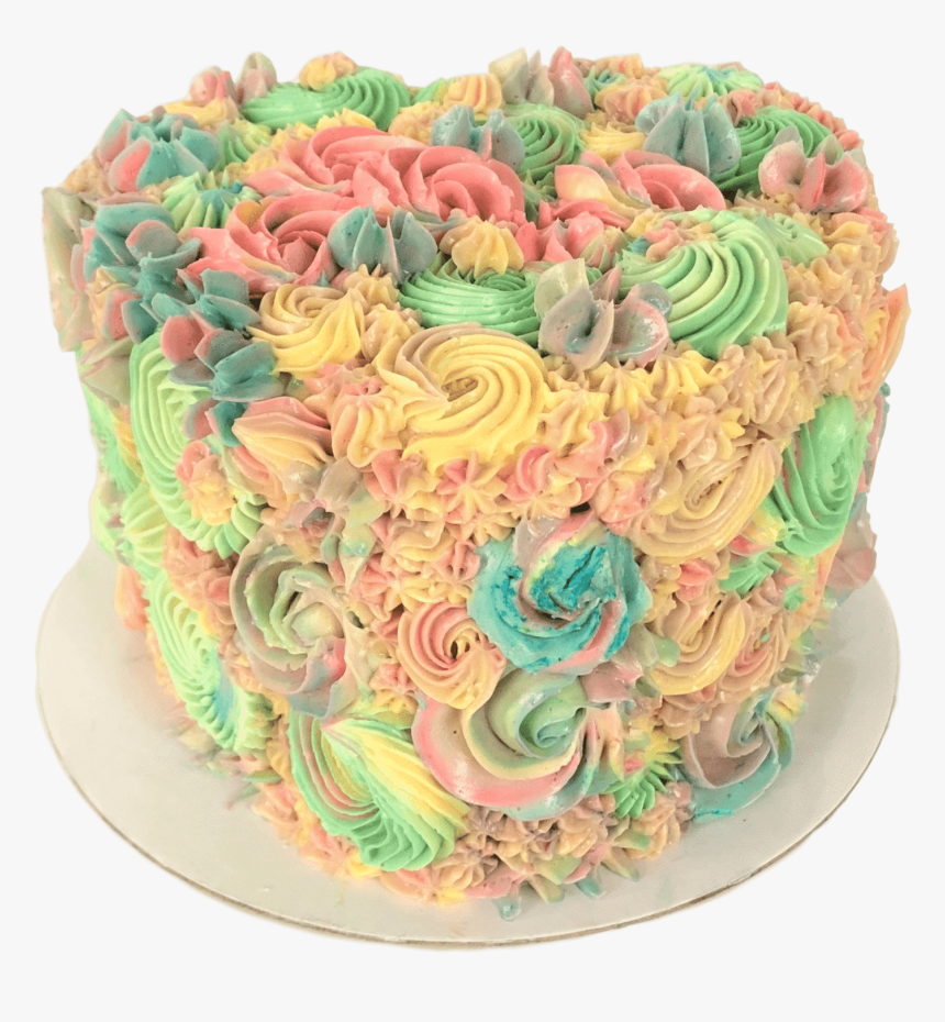 Pastel Swirl Heart Cake 4 
 Class - Buttercream, HD Png Download
