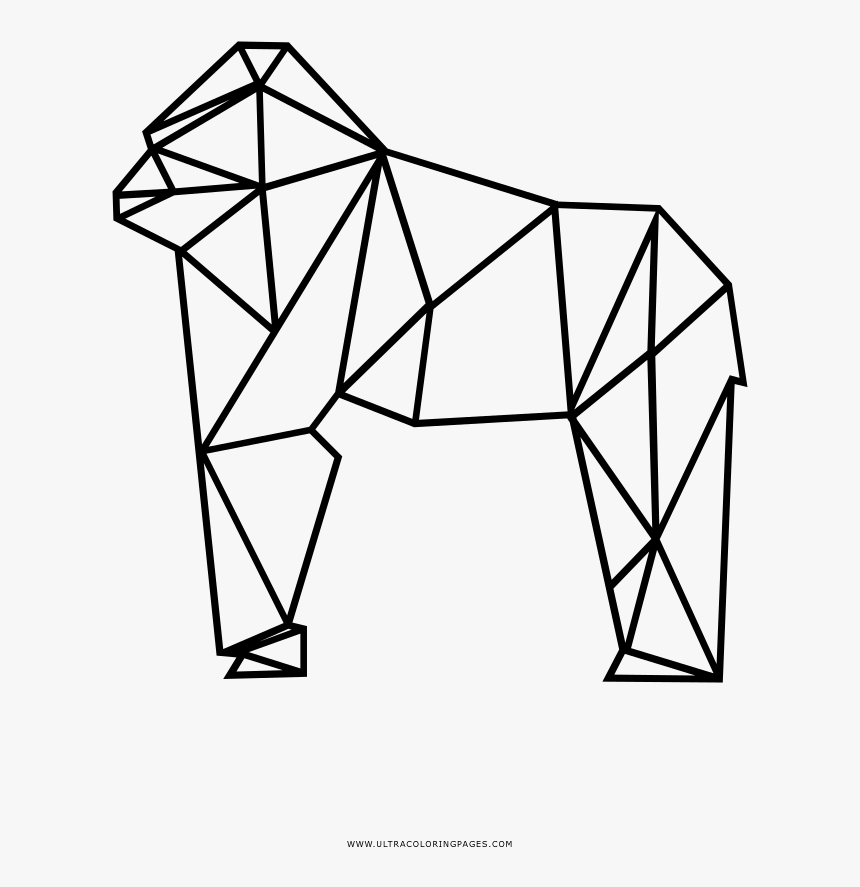 Gorilla Coloring Page - Line Art, HD Png Download