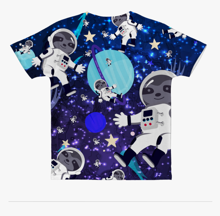 Space Sloth Classic Sublimation Adult T-shirt - Cartoon, HD Png Download