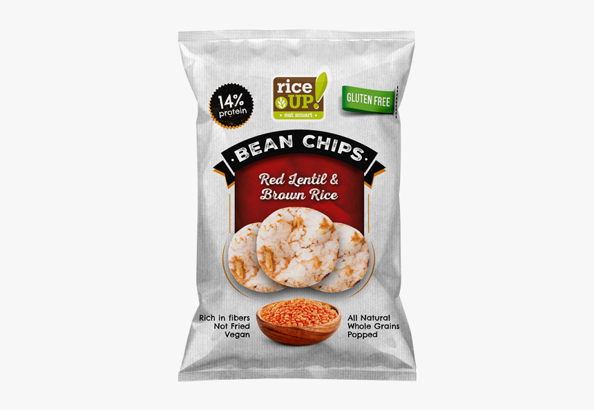 Rice Up Bean Chips Red Lentil & Brown Rice 60g - Brown Rice Protein Chips, HD Png Download