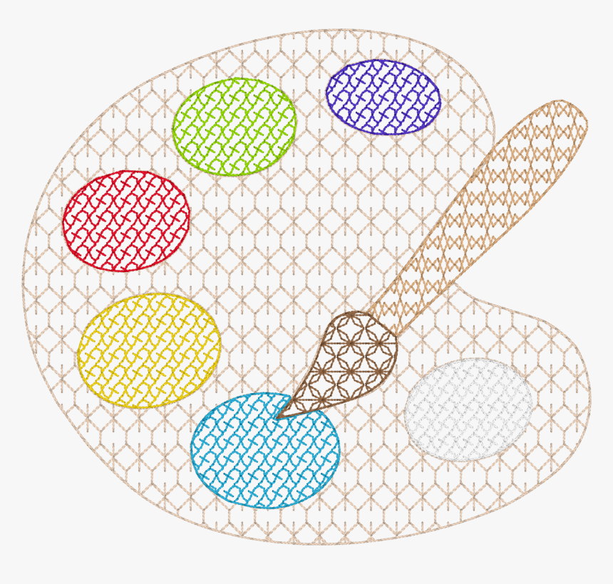 Paint Pallet Motif Quick Stitch 
 Title - Circle, HD Png Download