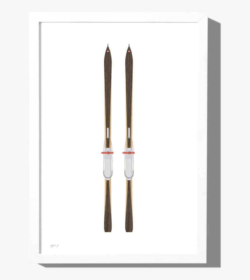 Vintage Skis Art Print With Optional Frame - Missile, HD Png Download