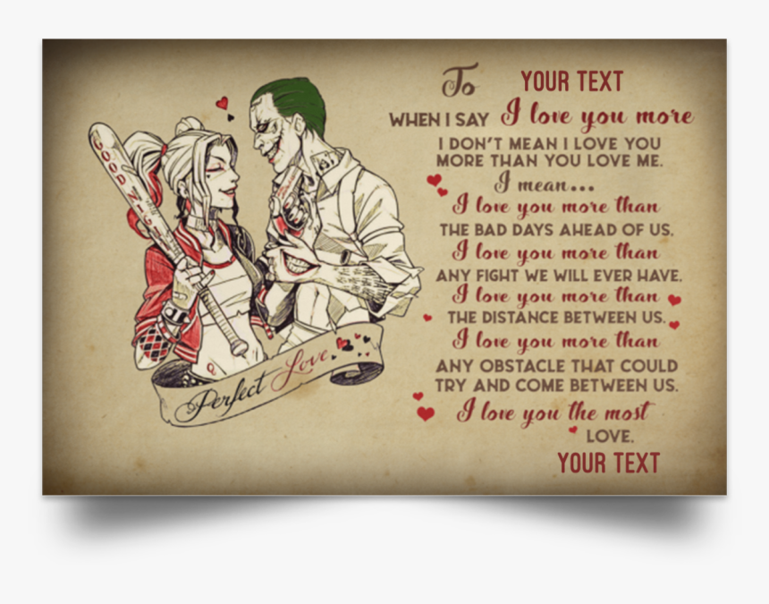Harley Quinn And Joker Love Poster, HD Png Download
