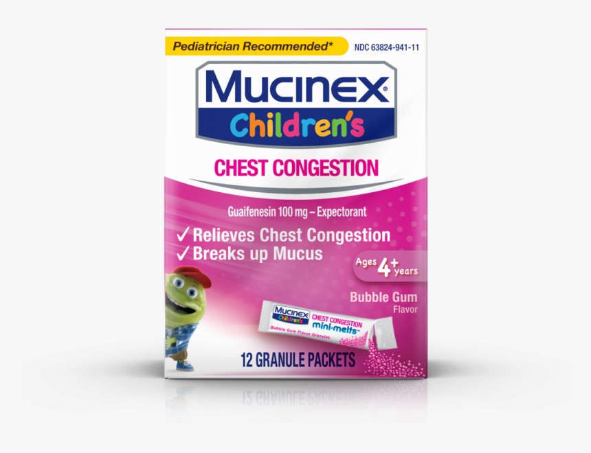 Children’s Mucinex® Chest Congestion Mini-melts™, Bubblegum, - Analgesic, HD Png Download