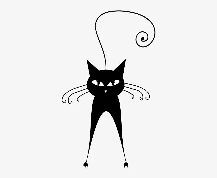 Black Cat Kitten Silhouette Clip Art, HD Png Download