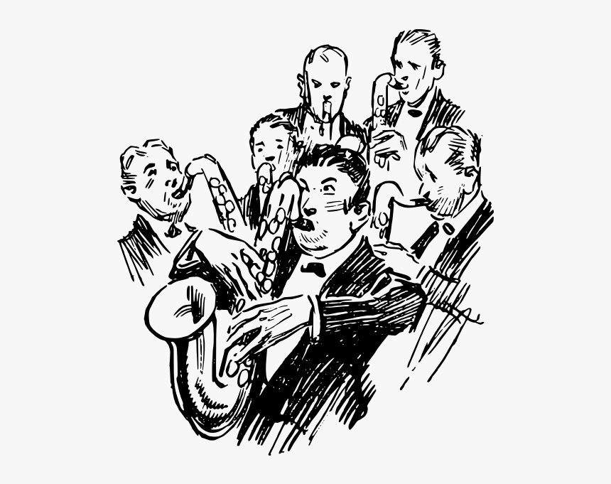 Men Playing Saxophones - Saxophone Group Clipart, HD Png Download