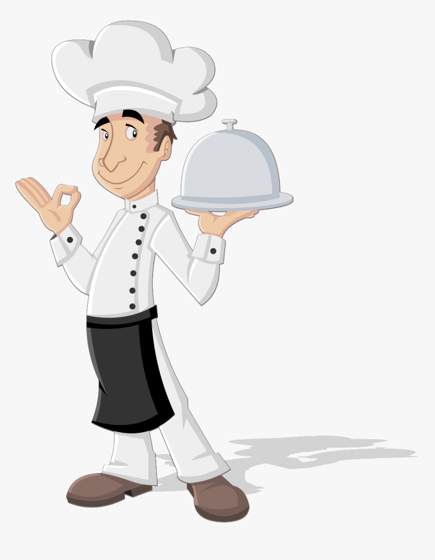 Serving Waiter Catering Industry Chef Cartoon Background - Cartoon Chef Cooking Png, Transparent Png