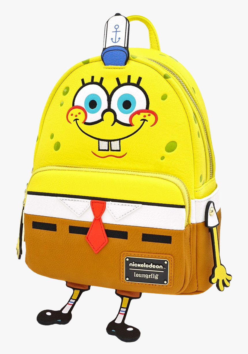 Spongebob 20th Anniversary 10” Faux Leather Mini Backpack - Lounge Fly Spongebob, HD Png Download