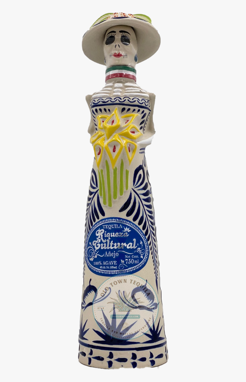 Riqueza Cultural Catrina Ceramica Anejo Tequila - Water Bottle, HD Png Download