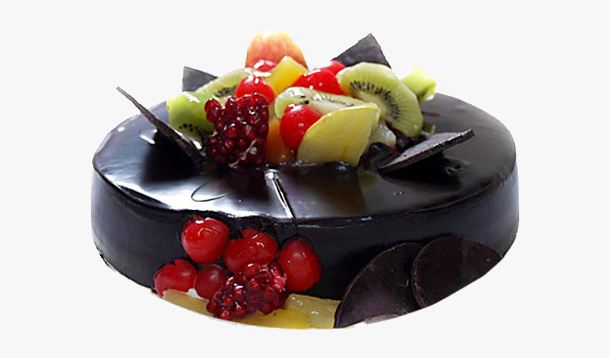 Black Forest Birthday Cake With Fruits, HD Png Download