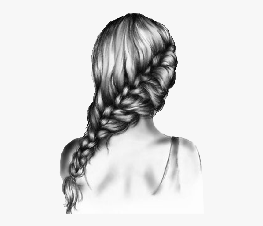 Clip Art Stock Drawing Braid Sketch - Hair Pencil Shading Drawing, HD Png Download
