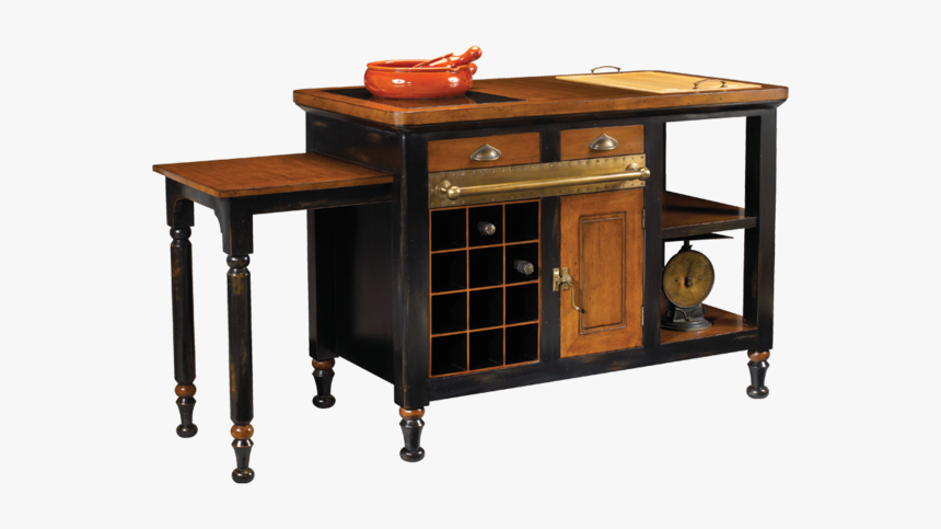 French Heritage Black Gourmet Kitchen Island M Fl39 - Writing Desk, HD Png Download
