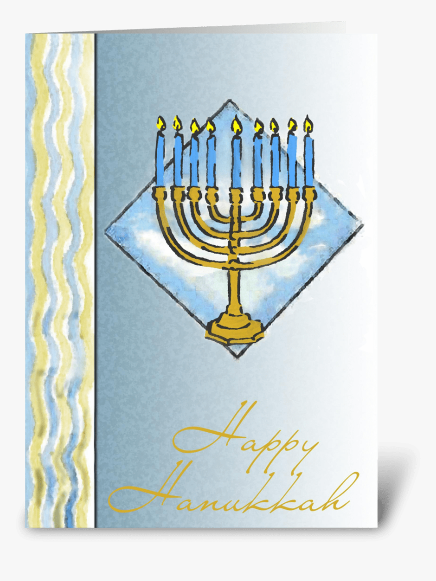 Happy Hanukkah Menorah Card Greeting Card - Hanukkah, HD Png Download
