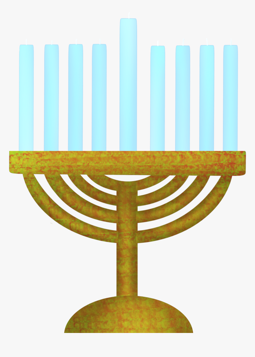 #hanukkah #menorah #gold #blue #candles #mydrawing - Menorah, HD Png Download