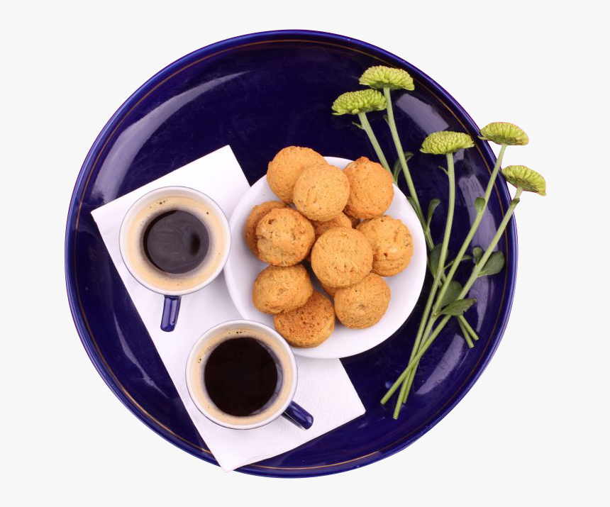 Coffee Biscuits Blue Tray - Coffee, HD Png Download