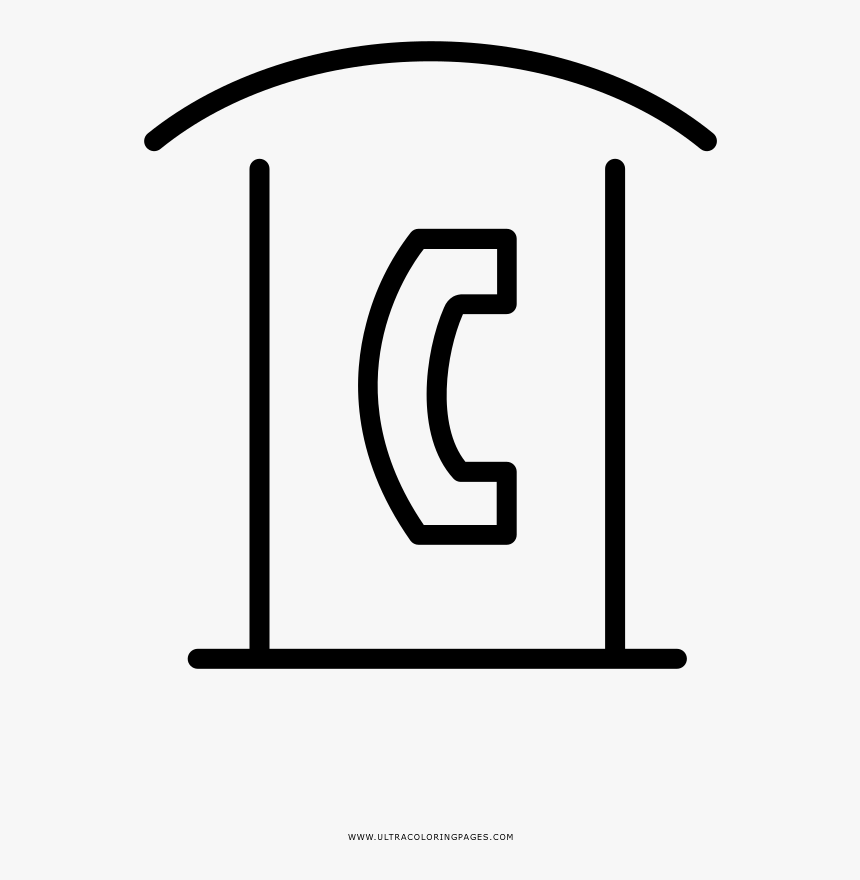 Telephone Booth Coloring Page Clipart , Png Download, Transparent Png