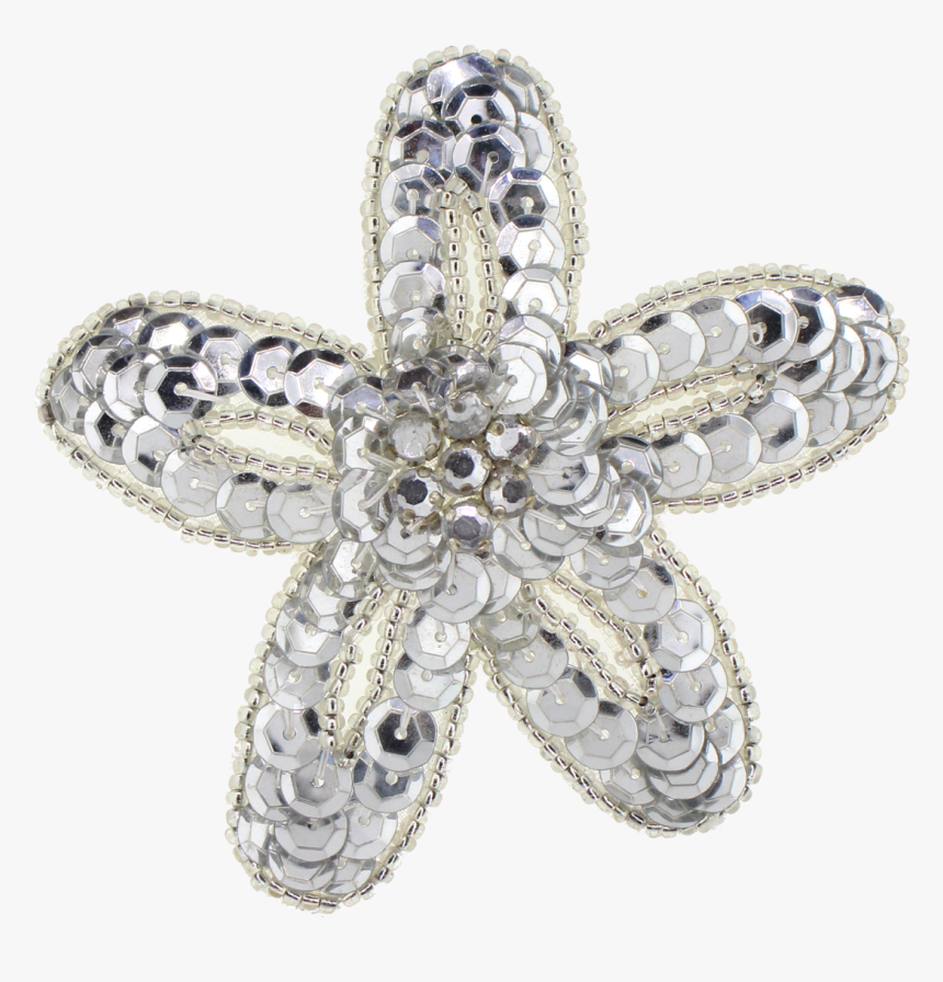 Flower Sequin/beaded/rhinestone Applique - Body Jewelry, HD Png Download